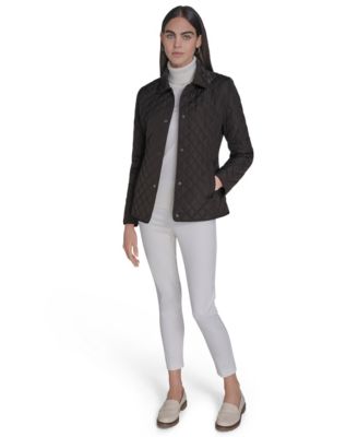 Womens Collared Quilted Coat