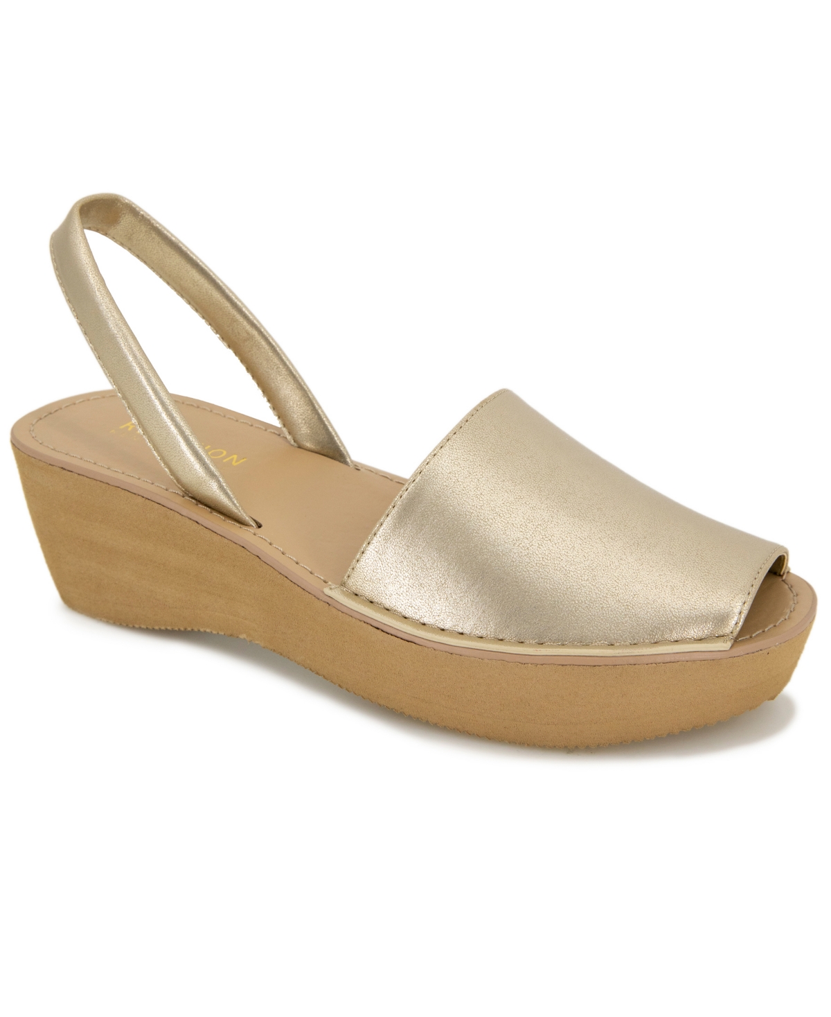 Kenneth Cole Reaction Women's Fine Glass Wedge Sandals In Gold