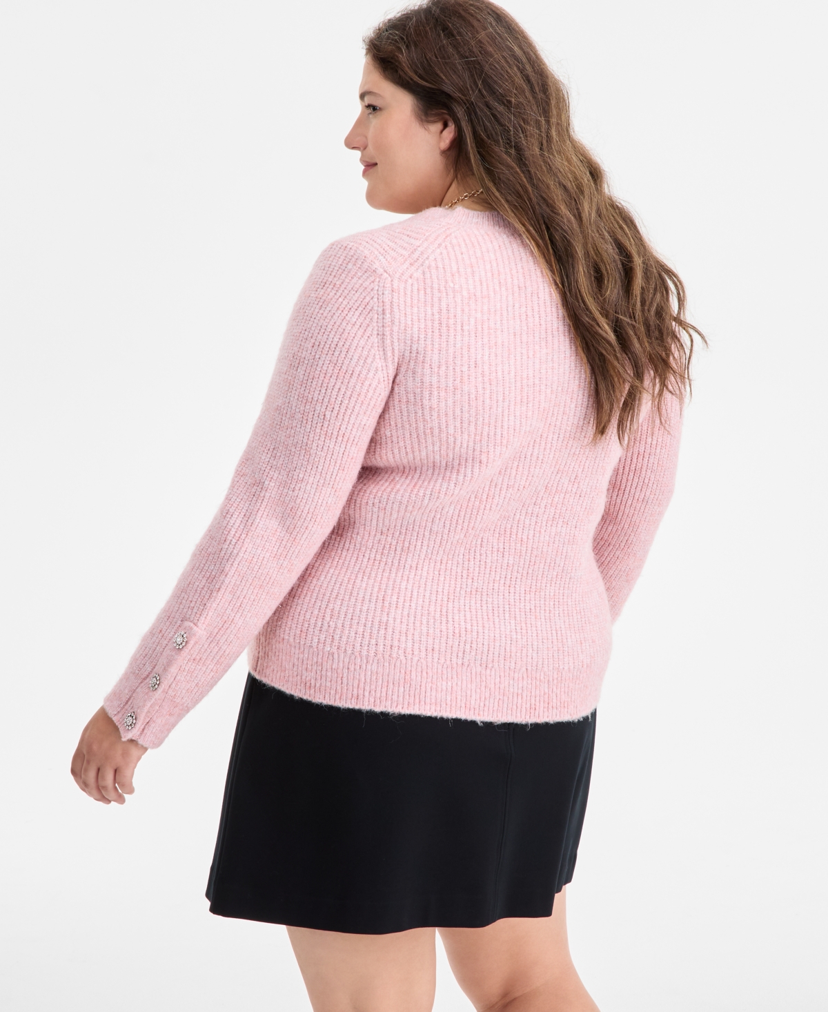 On 34th Trendy Plus Embellished-Cuff Sweater, Macy's Exclusive