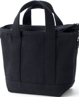 Small Solid Color 3 Pocket Zip Top Canvas Tote Bag