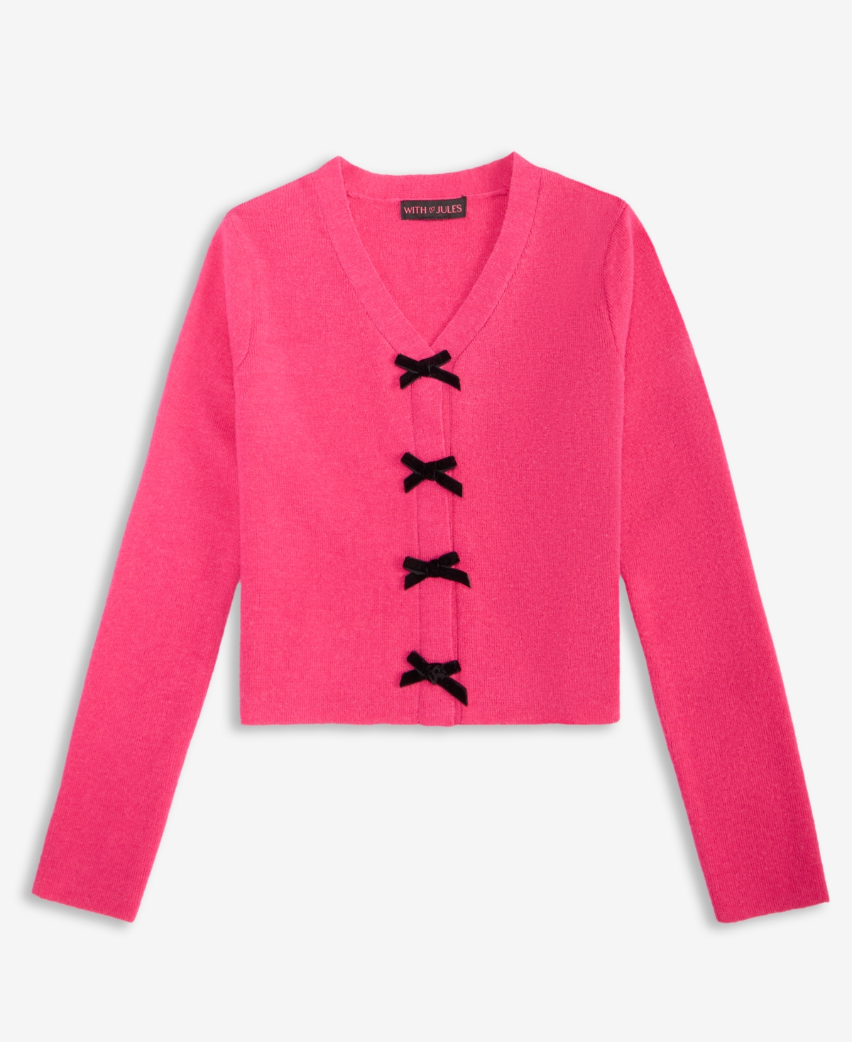With Jules Girls 7-16 Bow Cardigan Sweater