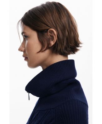 Women's Cable-knit sweater with zipper