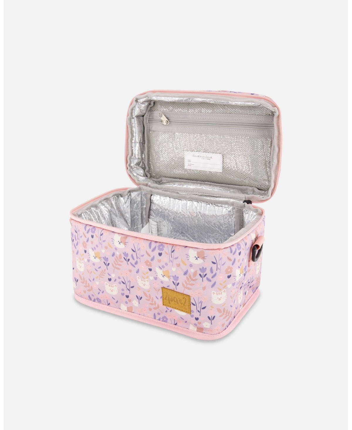 Deux par Deux Girl Lunch Box Lilac Cat Print - Toddler|Child