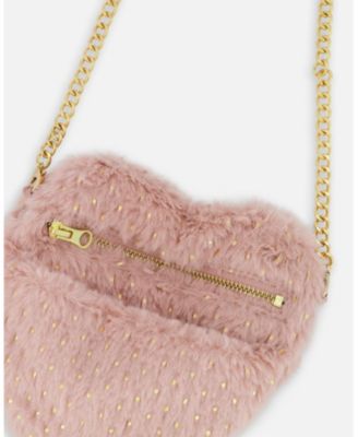 Girl Fake Fur Shoulder Bag Dusty Pink - Toddler|Child