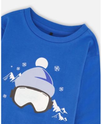 Toddler Boys Long Sleeve Cotton Jersey Tee Blue - Toddler|Child