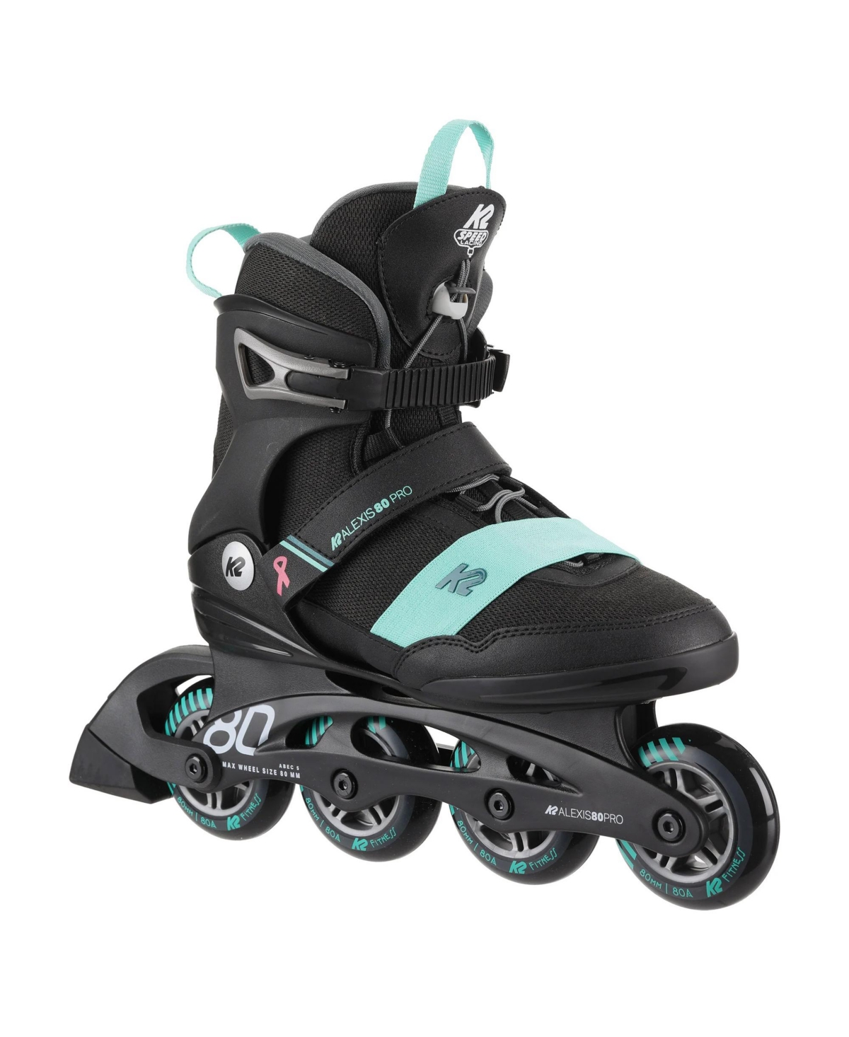 Alexis 80 Pro Womens Inline Skates - Black/teal