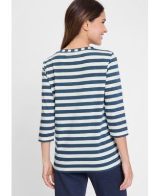 Stripe and Placement Print T-Shirt