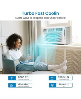 8,000 BTU Window AC - Quiet Performance, Dehumidify & Fan Modes, Remote Control Included, Easy Setup, Perfect for Home and Office