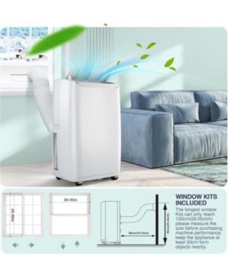 14,000 BTU Portable Air Conditioner - Efficient Cooling for Rooms up to 750 Sq. Ft, Comes with Window Vent Kit & Remote, Space-Saving Design