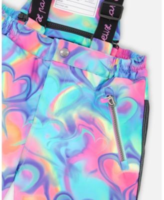 Girl Two-Piece Play Snowsuit Rainbow Heart Print - Toddler|Child