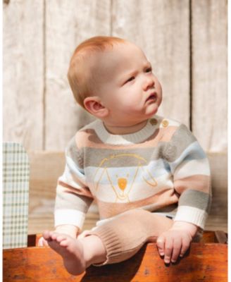 Baby Boys Knitted Top and Pant Set Light Caramel