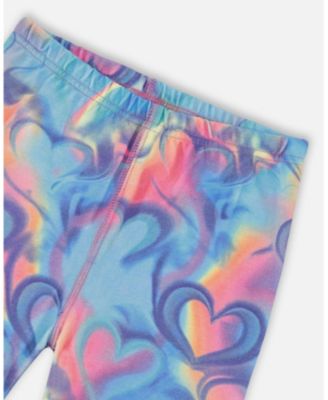 Girl Cotton Two-Piece Pajamas Rainbow Heart Print - Toddler|Child