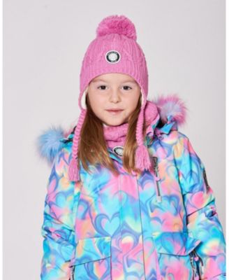 Girl Lined Winter Hat with Pompom Pink - Toddler|Child