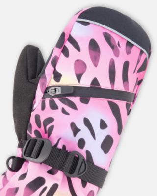 Girl Winter Mittens Teknik Multicolor Leopard and Zebra - Toddler|Child