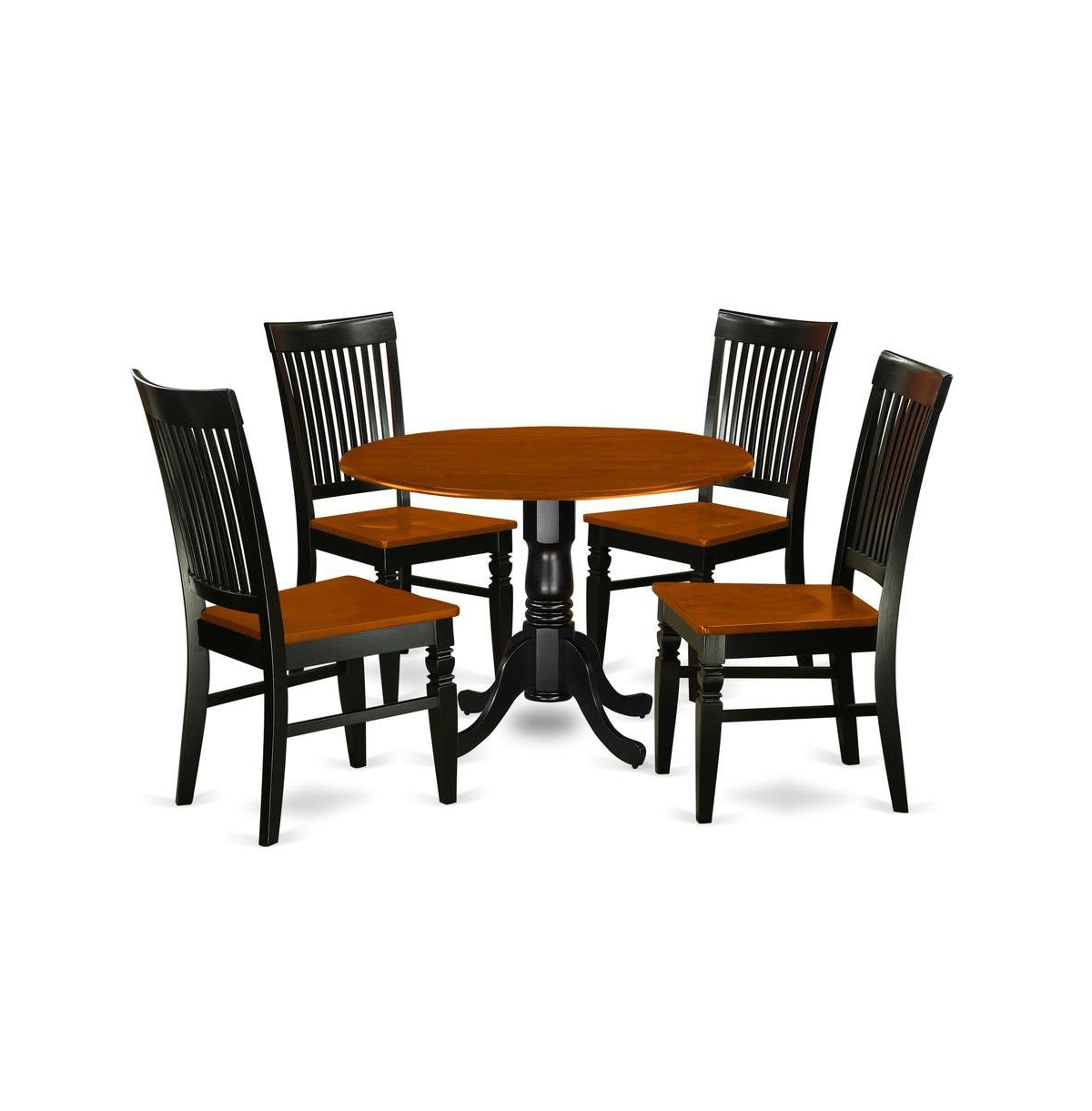 East West Furniture Dining Room Set Black & Cherry