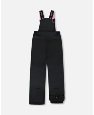 Girl Two-Piece Play Snowsuit with Multicolor Print Jacket and Solid Pant Black - Child