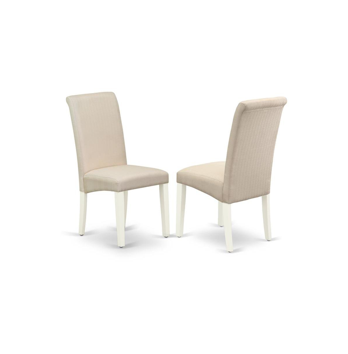 East West Furniture 5-Piece Modern Dining Table Set an Excellent Linen White Kitchen Rectangular Table Top and 4 Stunning Linen Fabric Dining Chairs w