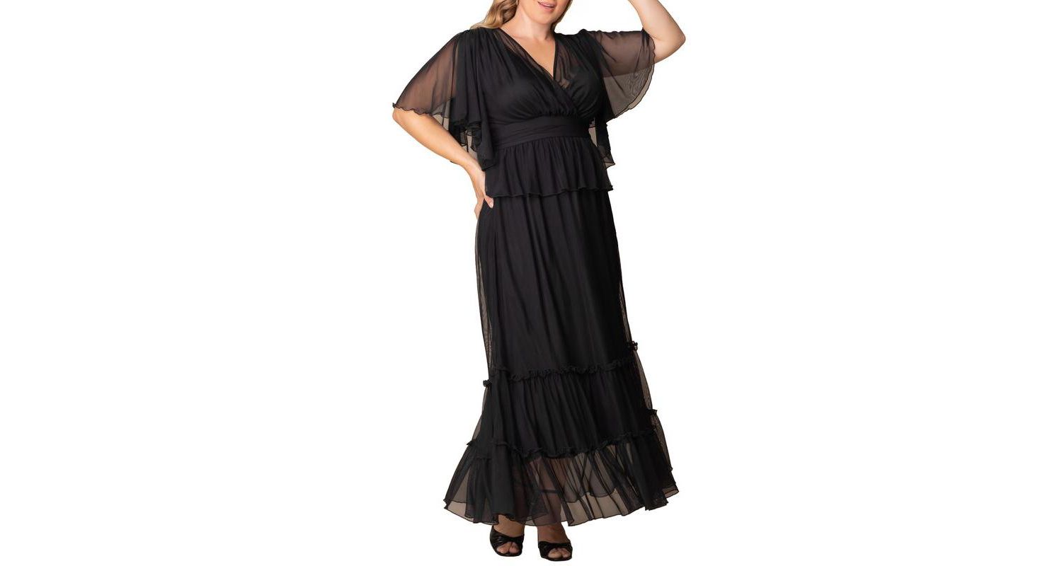 Plus Size Graceful Tiered Mesh Gown