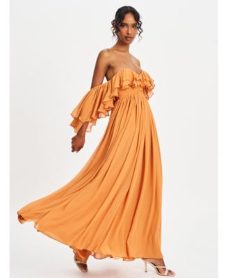 Women's Kaela Brickwork Off Shoulder Chiffon Maxi Dress
