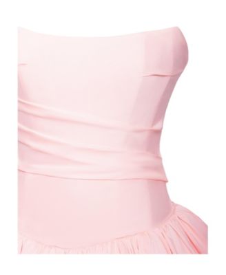 Women's Oletta Pink Corset Strapless Bubble Hem Mini Dress