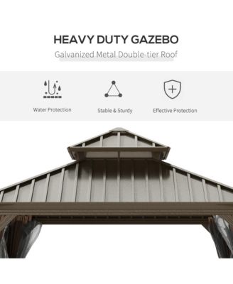 12 x 12 Hardtop Patio Gazebo, Netting Curtains,