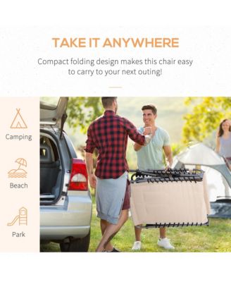 Outdoor Padded Folding Chaise Lounge Chair with Reclining,