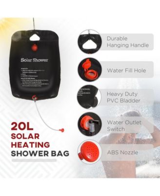 Two Room Pop Up Shower Tent w/ Shower Bag, Floor & Carry Bag,