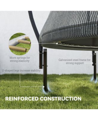 10ft Outdoor Trampoline with Net Enclosure, Curved Poles,