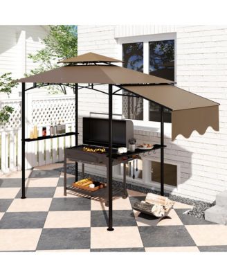 8' x 5' Grill Gazebo, 2-Tier Outdoor BBQ Gazebo,