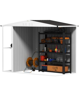 8 x 4ft Metal Shed, Outdoor Shed with Lock, Warm