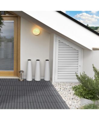 12" 11pc Wood-Plastic Composite Flooring Deck Interlocking Tiles