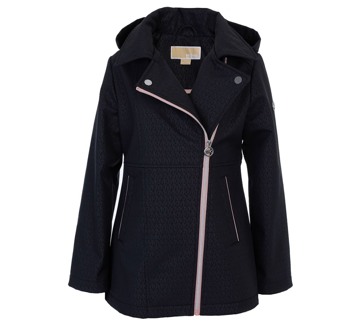 Michael Kors Big Girls Asymmetric Zip Softshell Jacket In Black