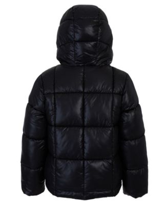 Toddler and Little Girls Faux Fur Pocket Puffer Jacket