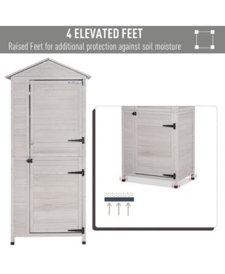 36" x 25" x 79" Wooden Outdoor Tool Cabinet with Tin Roof