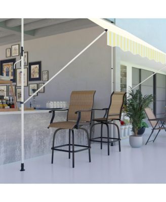 Set of 2 Outdoor Swivel Bar Stools for Backyard Balcony Poolside,
