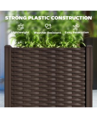 4 x 1 x 1 ft Plastic Garden Box w/Drainage Holes,