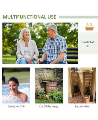 Privacy Screen w/ Planter Box, 4 Raised Beds, Drainage Hole