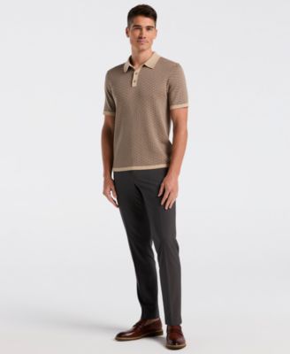 Men's Cotton Modal Geo Short Sleeve Polo Sweater