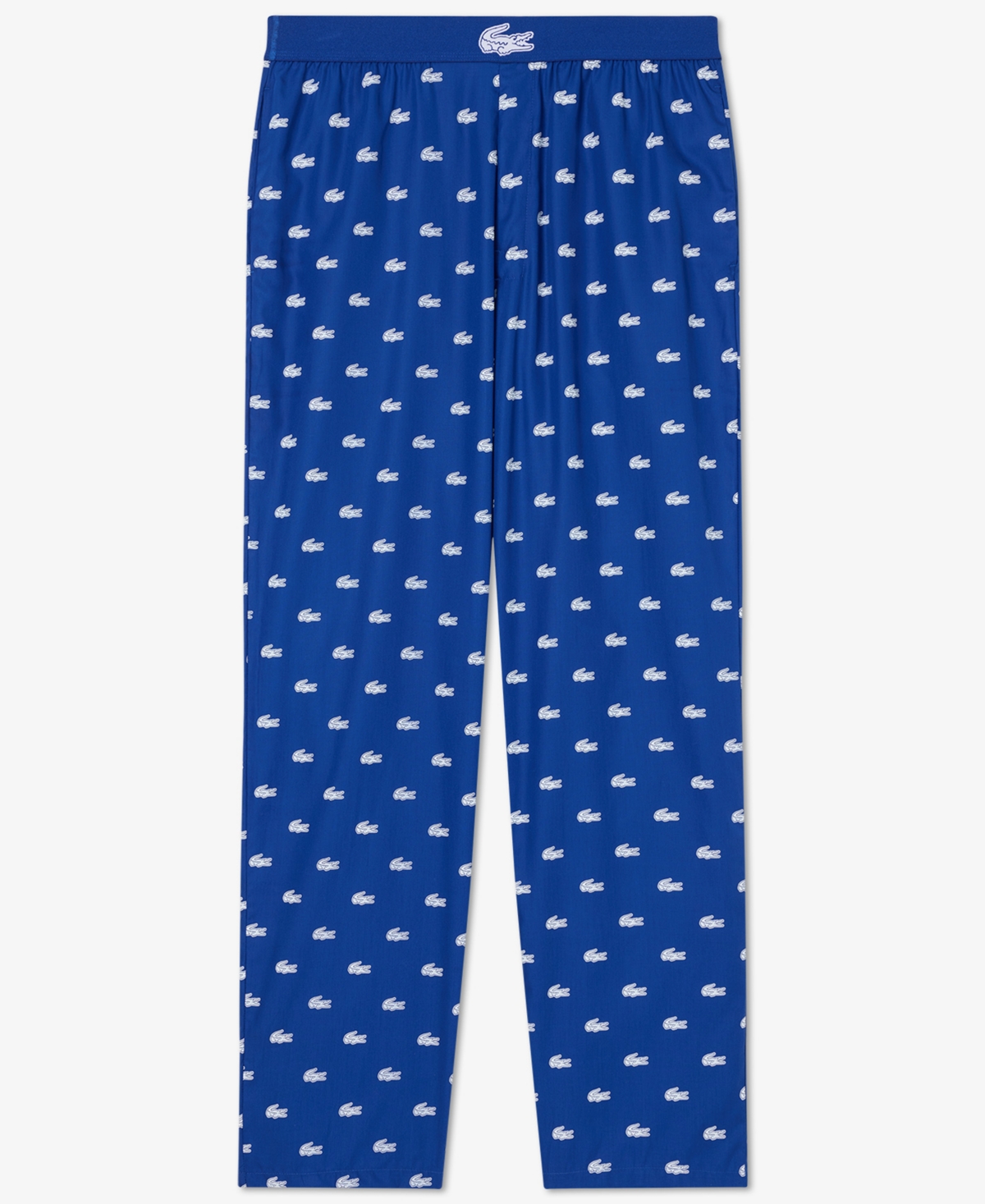 Lacoste Men's Woven Logo Pajama Pants In Blue