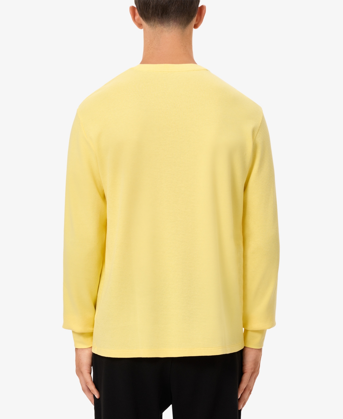 Lacoste Men's Waffle-knit Thermal Sleep Shirt In Yellow