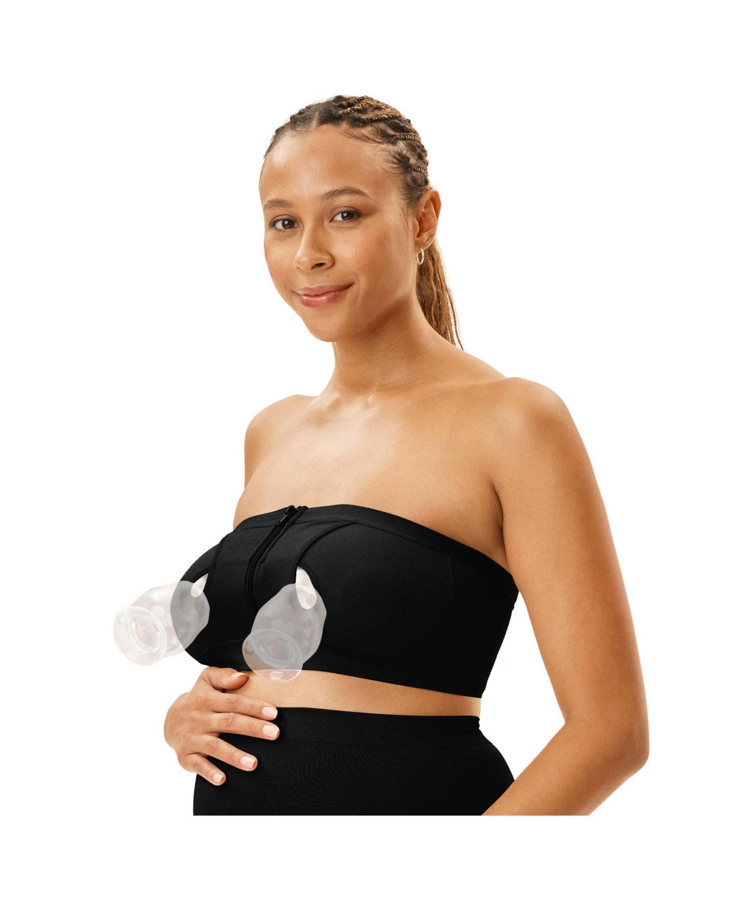 Maternity Motherhood Seamless Front Close Nursing and Hands-Free Pumping Bandeau Bra
