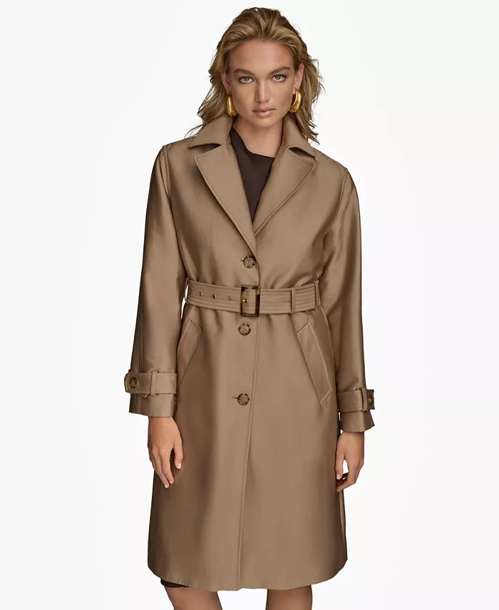 Women's Single-Breasted Belted Trench Coat