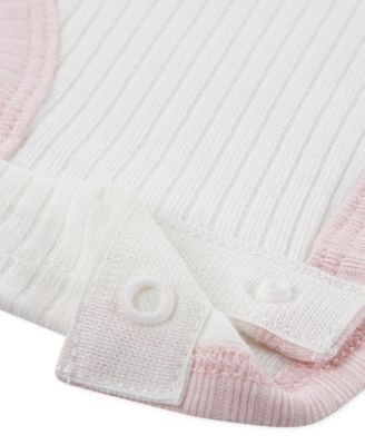 Baby Girl Short Sleeve Bodysuit, Quilted Cardigan and Pant, 3-Piece Set