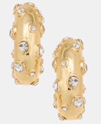 Small Pav&eacute; Chubby Hoop Earrings, 0.8", Macy's Exclusive