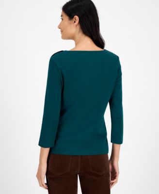Women's Boat-Neck 3/4-Sleeve Top