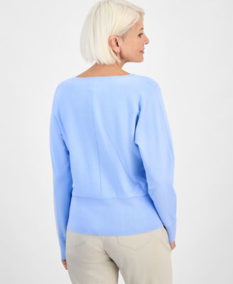 Petite V-Neck Dolman-Sleeve Sweater, Macy's Exclusive
