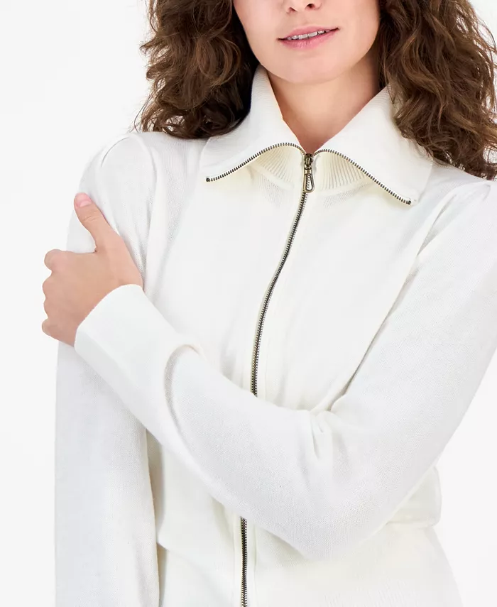Nautica Women's Cotton Zip-Front Cardigan Sweater - thumbnail 7