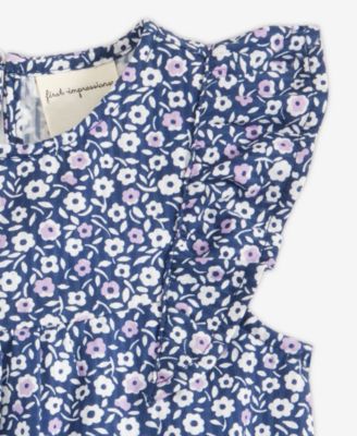 Baby Girls Floral-Print Cotton Sunsuit, Macy's Exclusive