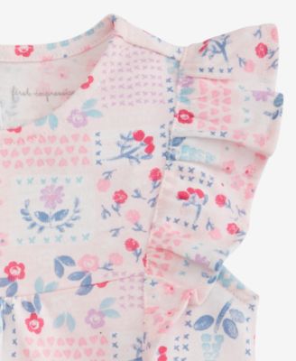 Baby Girls Patchwork-Floral Printed Sunsuit, Macy's Exclusive