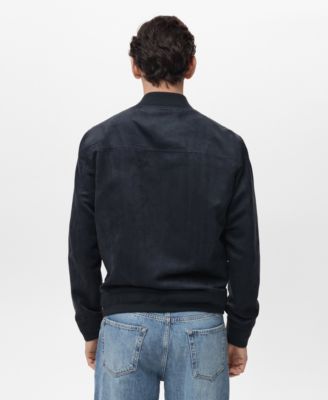 Men's Suede-Effect Bomber Jacket